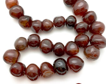 Tumbled Carnelian Beads, 8-12mm, guru beads, 5-15 bead strands