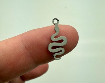 Petite Snake Charm, single charm, stainless steel