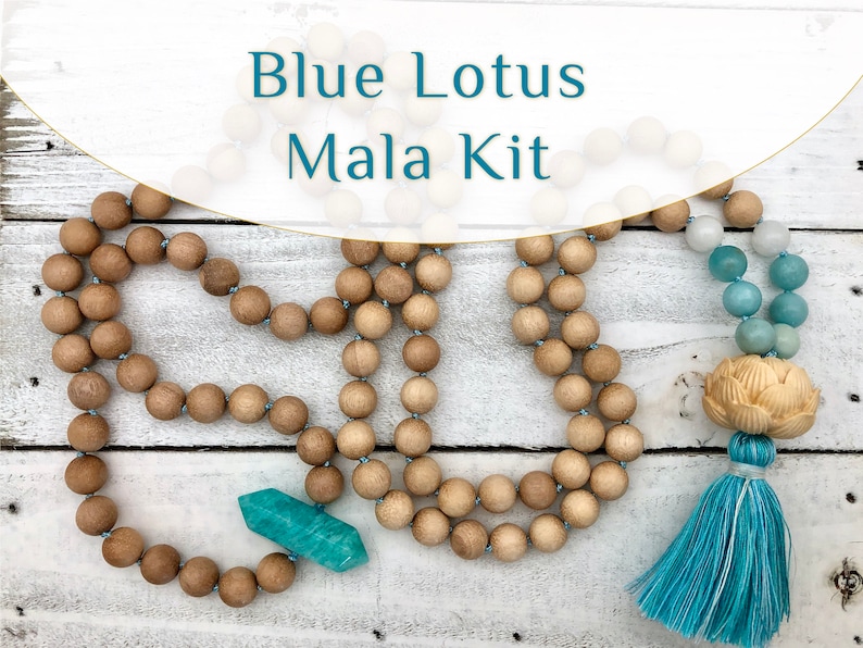 Blue Lotus Mala Kit make your own high quality mala image 1