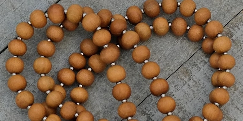 make your own high quality mala with red jasper elephant guru bead and sandalwood mala beads Elephant Mala Kit