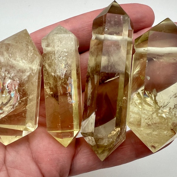 Large Natural Citrine Crystal Pendants, top side drilled, 2-3" tall