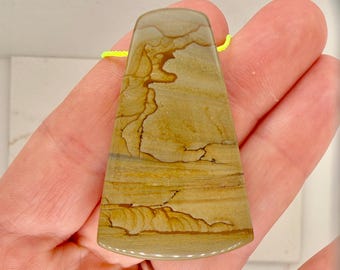 Natural Biggs Jasper Pendant, Side Drilled Focal Bead