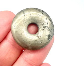 Pyrite Gemstone Donut, 1 inch wide