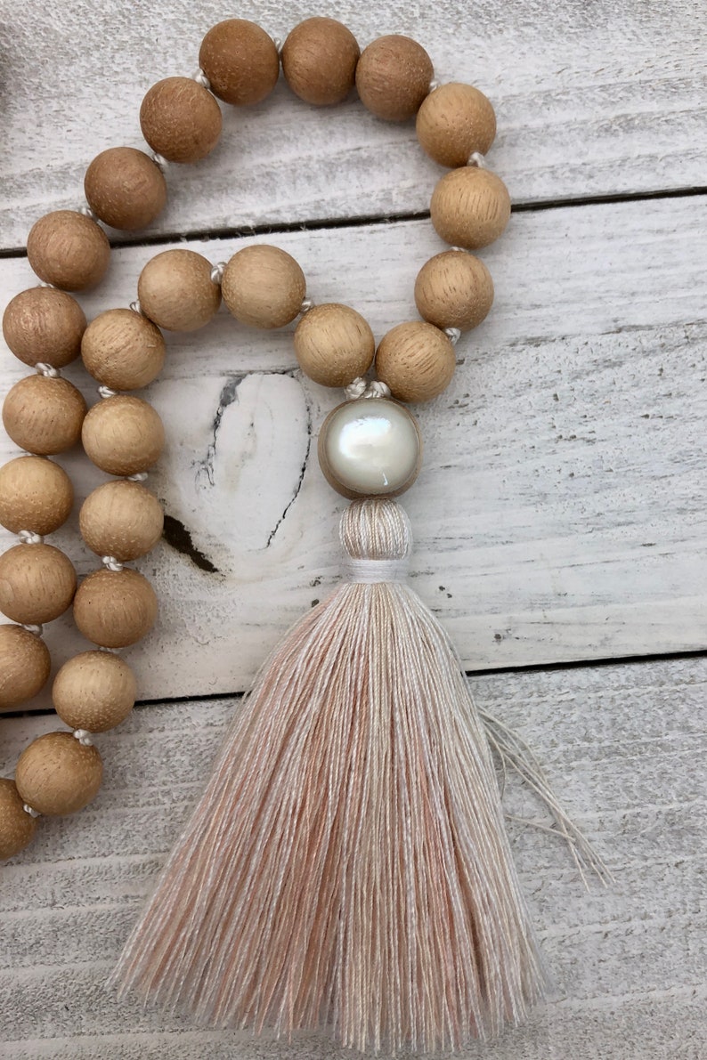 Mother of Pearl Mala Kit make your own high quality knotted mala image 3