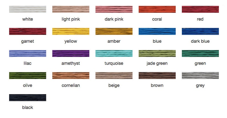 May include: A color chart featuring swatches of various colors, including white, pink, red, yellow, blue, green, and black. Each color is labeled with its name, such as "white," "red," and "blue."