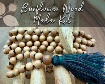 Burflower Wood Mala Kit: DIY 108 Bead Mala