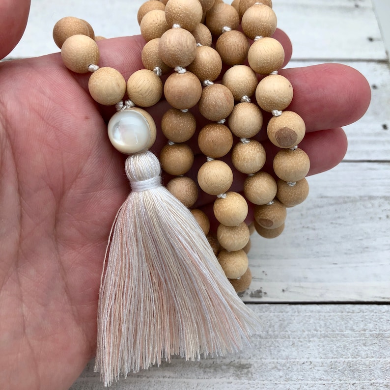 Mother of Pearl Mala Kit make your own high quality knotted mala image 4