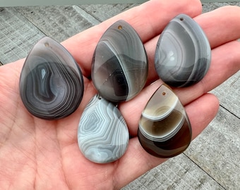 Botswana Agate Teardrop Beads