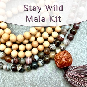 Stay Wild Mala Kit - make your own mala (8mm mala bead kit)