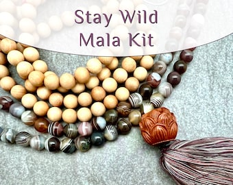 Stay Wild Mala Kit - make your own mala (8mm mala bead kit)