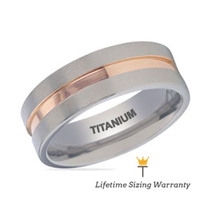 Rose Gold Groove Ring | Titanium Ring | Wedding Ring | Wedding Ring | Engagement Ring | Anniversary Ring | Unique Ring | 8MM Ring