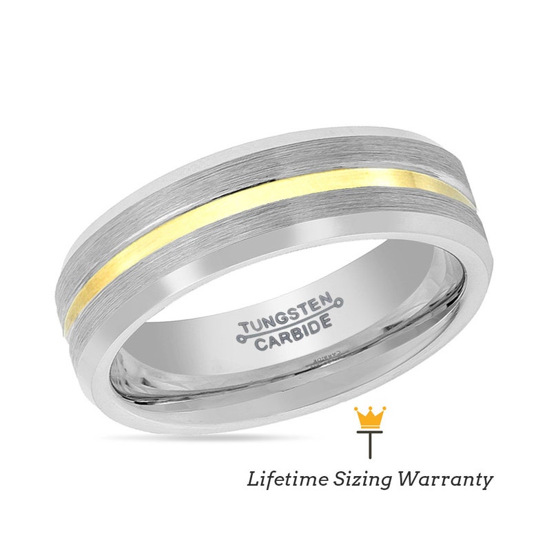 Silver Engraved Engagement Ring for Him Male Anniversary Gifts Gold Groove Tungsten Men/'s Wedding Band Custom Fit Gunmetal Matching Ring