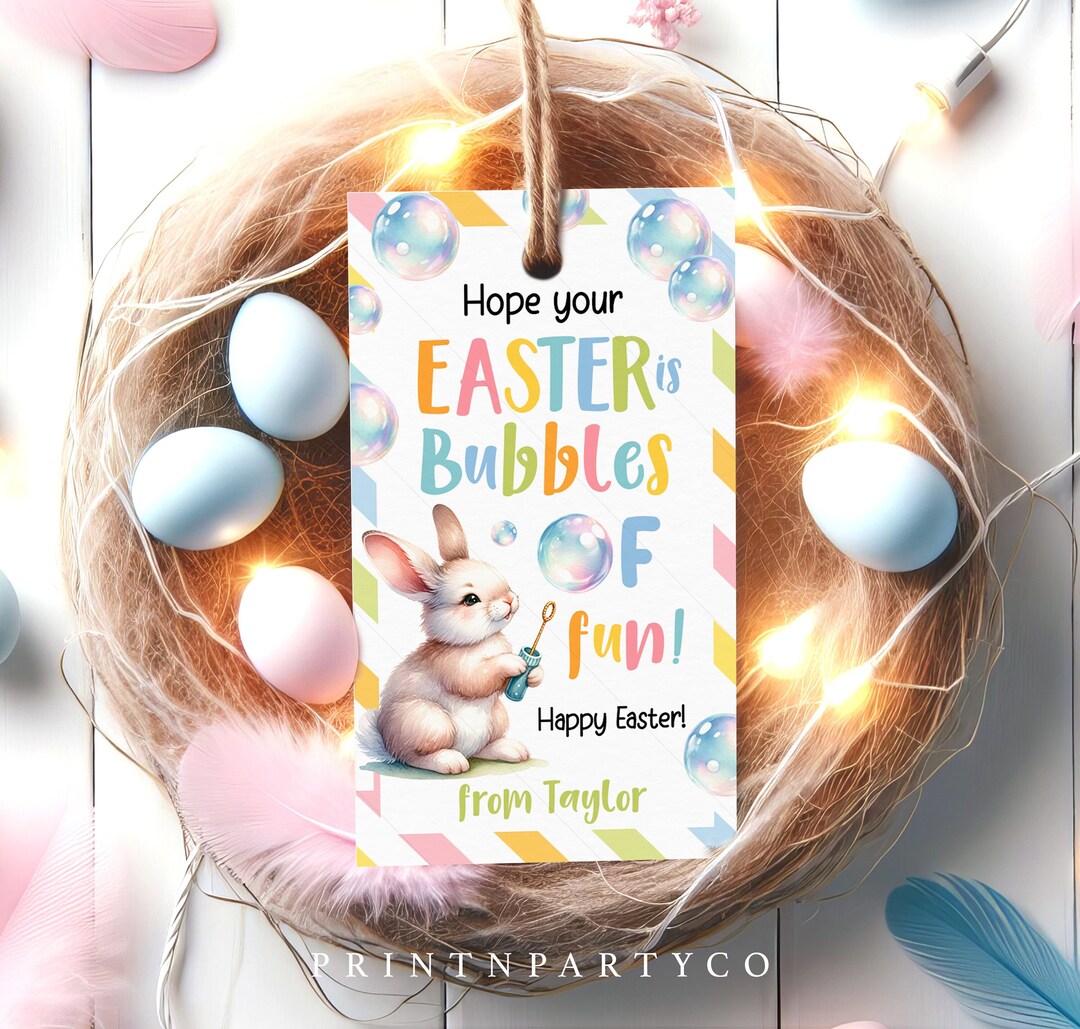 Editable Easter Basket Tag, Easter Gift Tag, Easter Bunny Tag,hope Your ...