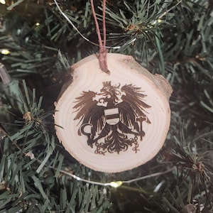 Laser engraved Austrian Eagle Christmas ornament!  Austria, Austrian pride, Austrian Eagle, Austrian flag, Austrian heritage, Osterreich