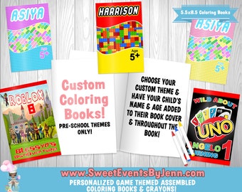 Custom Digital Game Coloring Books - Game Party Favors - Game Themed Birthday Party - Digital Download