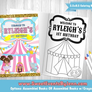 Pastel Circus Carnival Coloring Book and Crayons - Circus Carnival Party Favors - Circus Carnival Themed Birthday Party - 1 bag (1 Child)