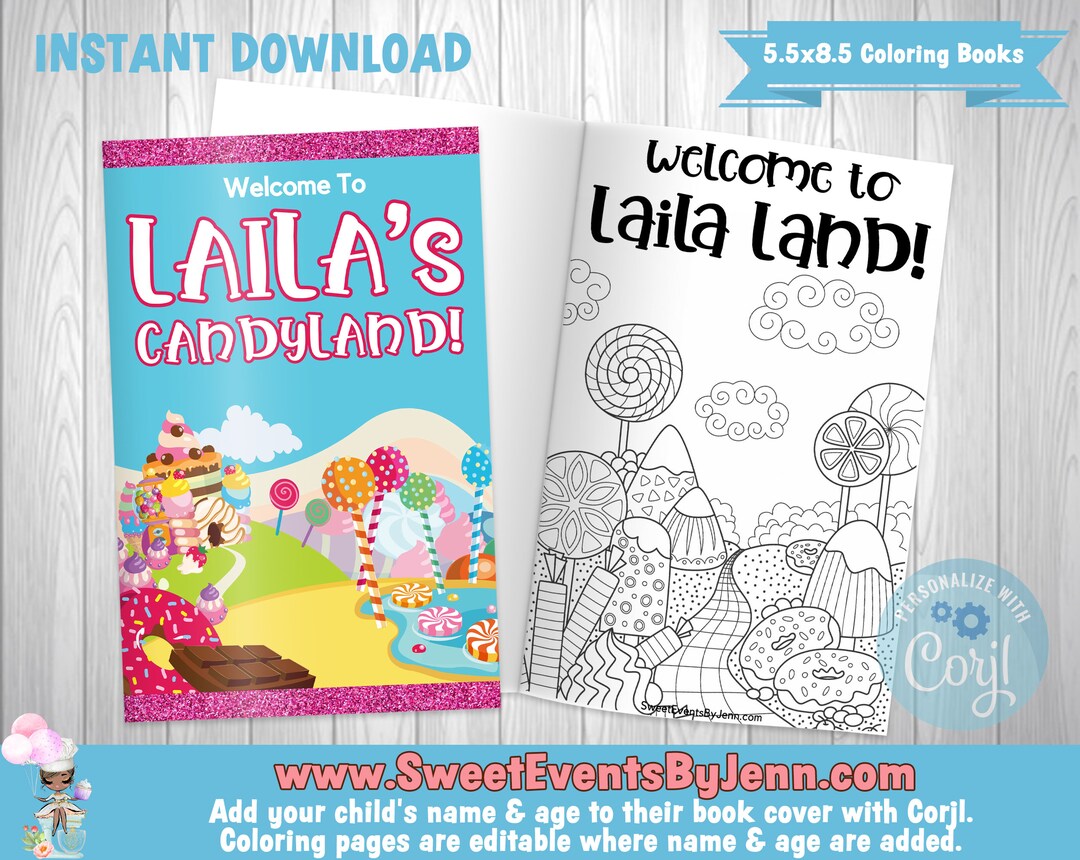 Candy Land Coloring Book Candyland Printable Coloring Book Instant ...