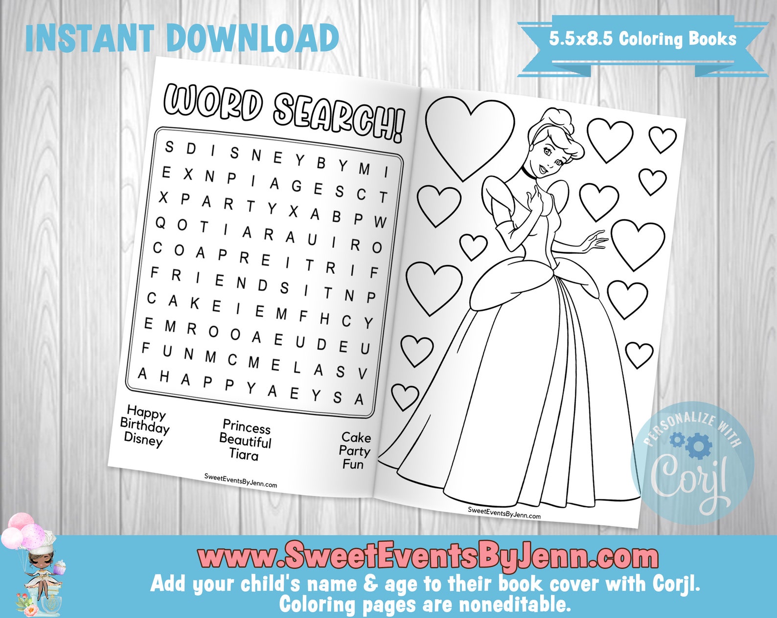 Princess Coloring Book Printable Coloring Book Instant - Etsy