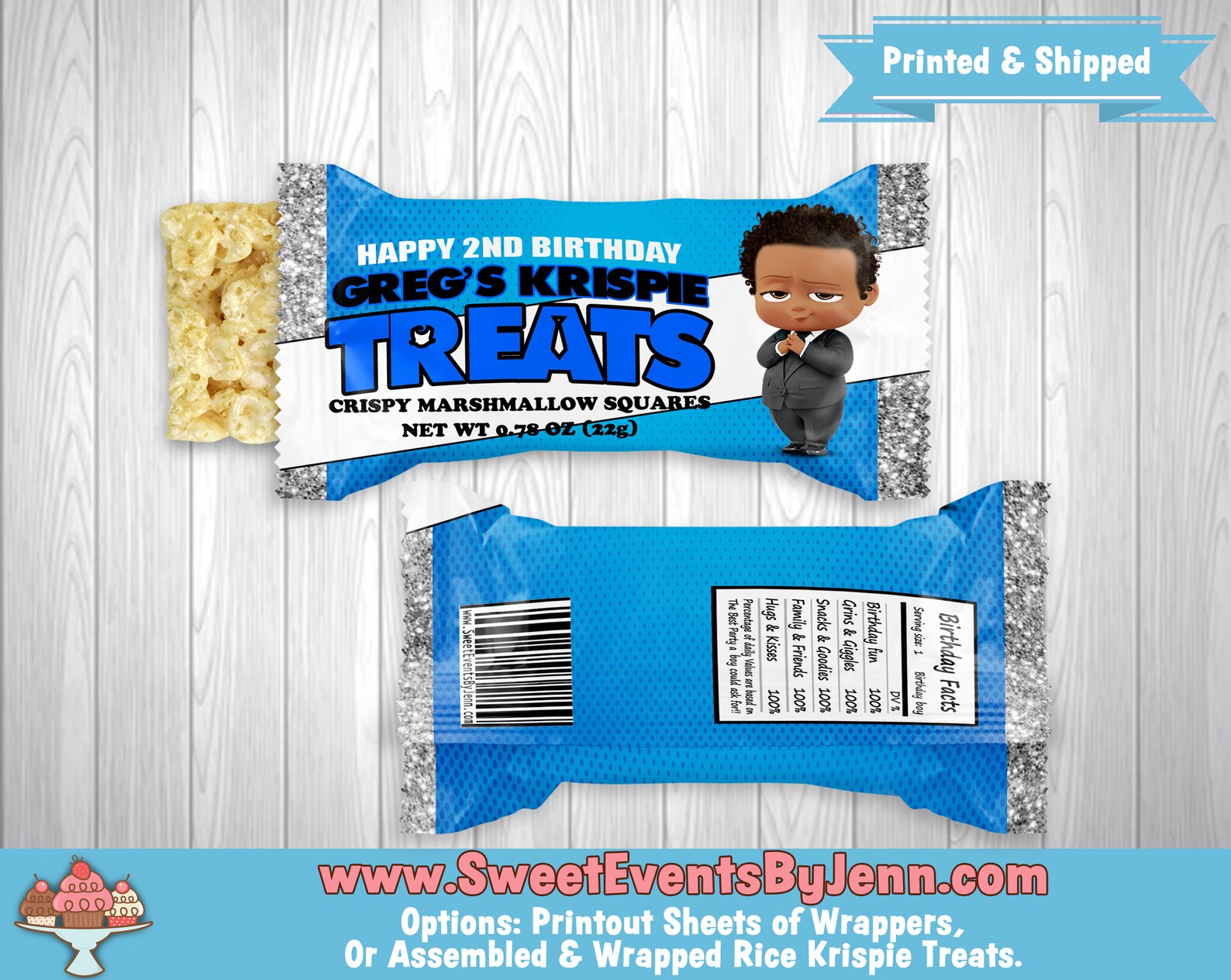 Personalized Rice Krispie Treats Custom Party Favors Thank Etsy
