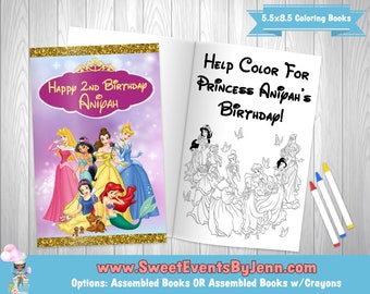Princess Birthday Coloring Book & Crayons: Party Favors