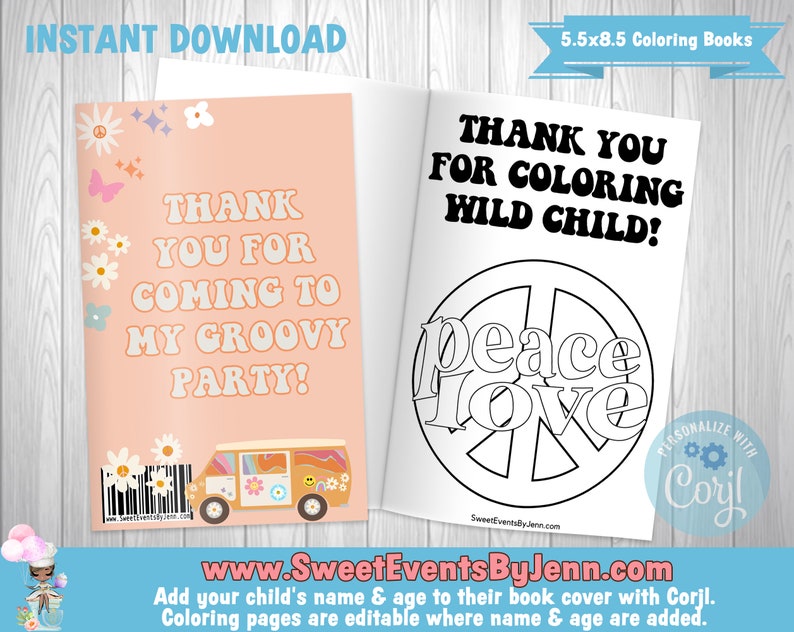 Two Groovy Coloring Book Printable Book Instant Download - Etsy
