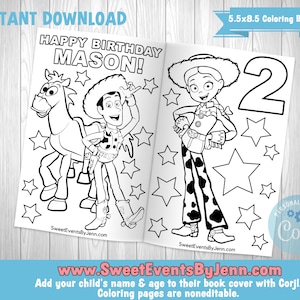 2nd Birthday Custom Coloring Book - Printable Coloring Book - Instant ...