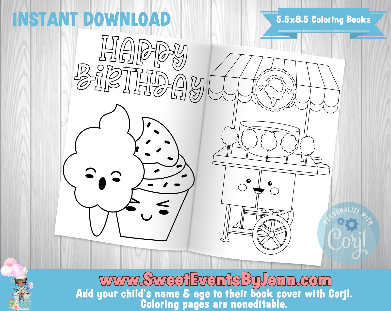 Candy Land Coloring Book Printable Coloring Book Instant Etsy