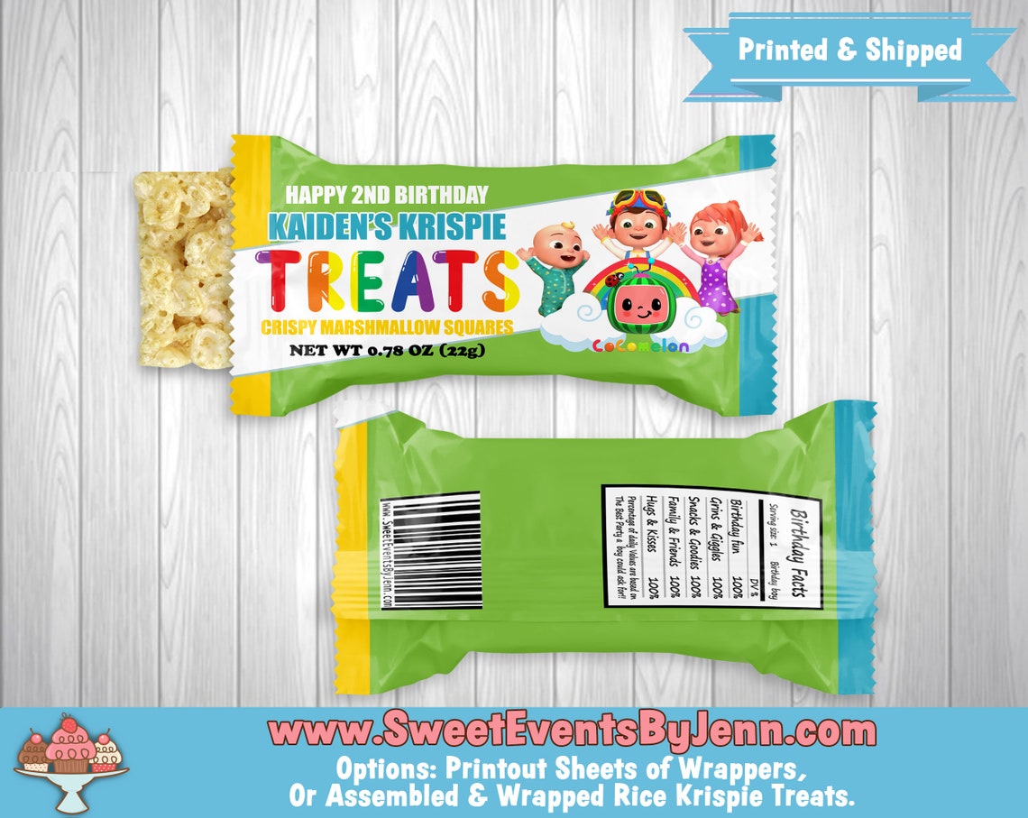 Personalized Rice Krispie Treats Custom Party Favors Thank Etsy