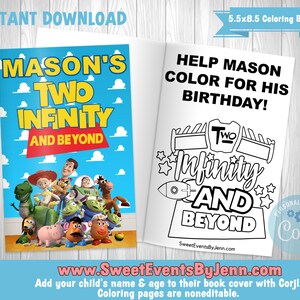 2nd Birthday Custom Coloring Book - Printable Coloring Book - Instant ...