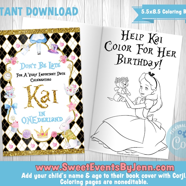 Onderland Coloring Book - Printable Coloring Book - Instant Download - Corjl - Editable Book Cover & Coloring Pages