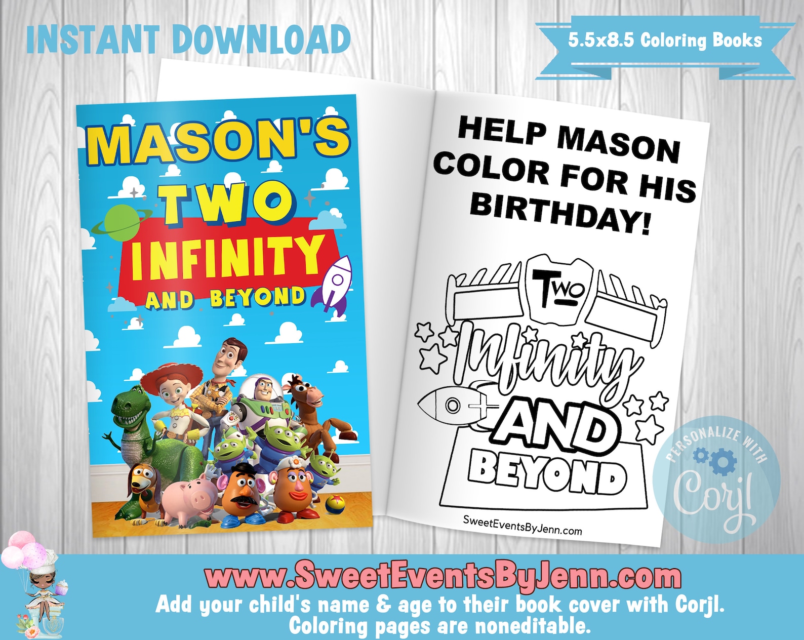 2nd Birthday Custom Coloring Book Printable Coloring Book - Etsy