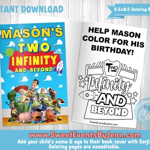 2nd Birthday Custom Coloring Book - Printable Coloring Book - Instant ...