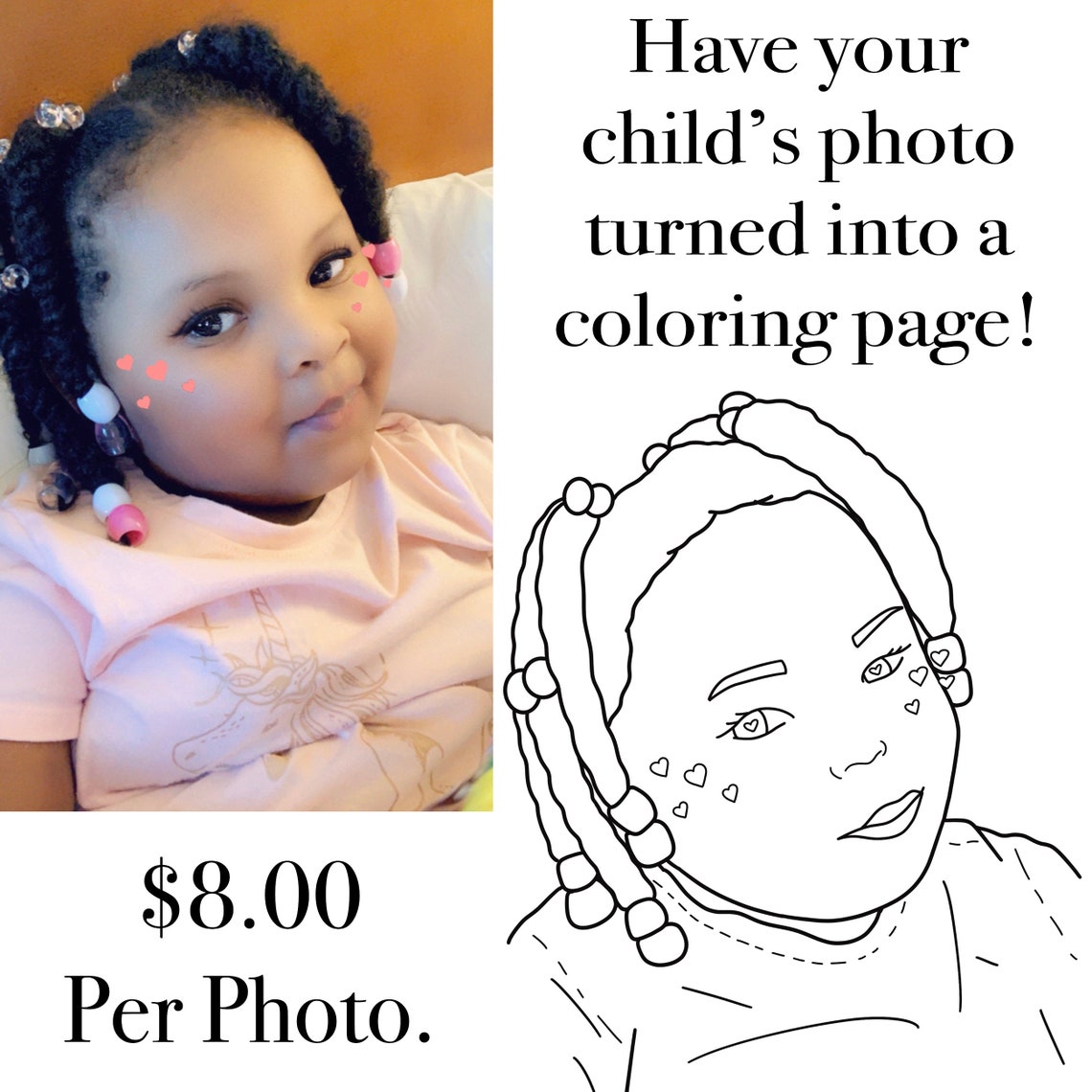Convert Photo Into Coloring Page Add on Custom Coloring Book | Etsy