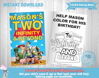 2nd Birthday Coloring Book: Custom Cover, Editable Pages (Digital Download)