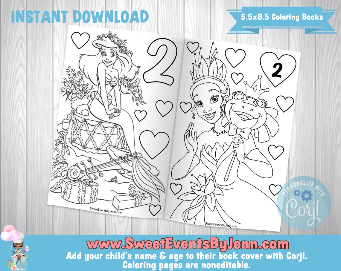 Princess Coloring Book Printable Coloring Book Instant - Etsy