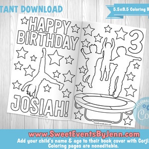 Jump Shot Coloring Jump Party Coloring Book Printable Book Instant Download Corjl Editable ...