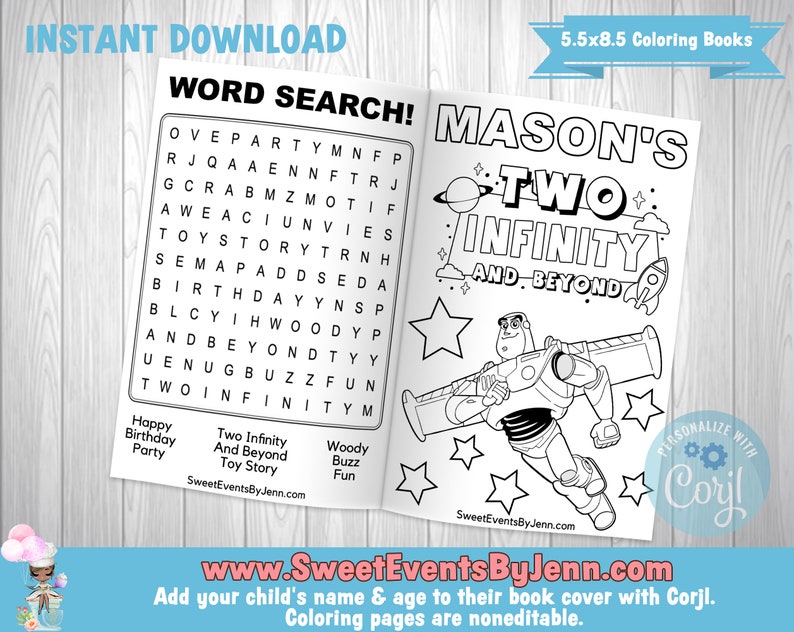 2nd Birthday Custom Coloring Book Printable Coloring Book - Etsy