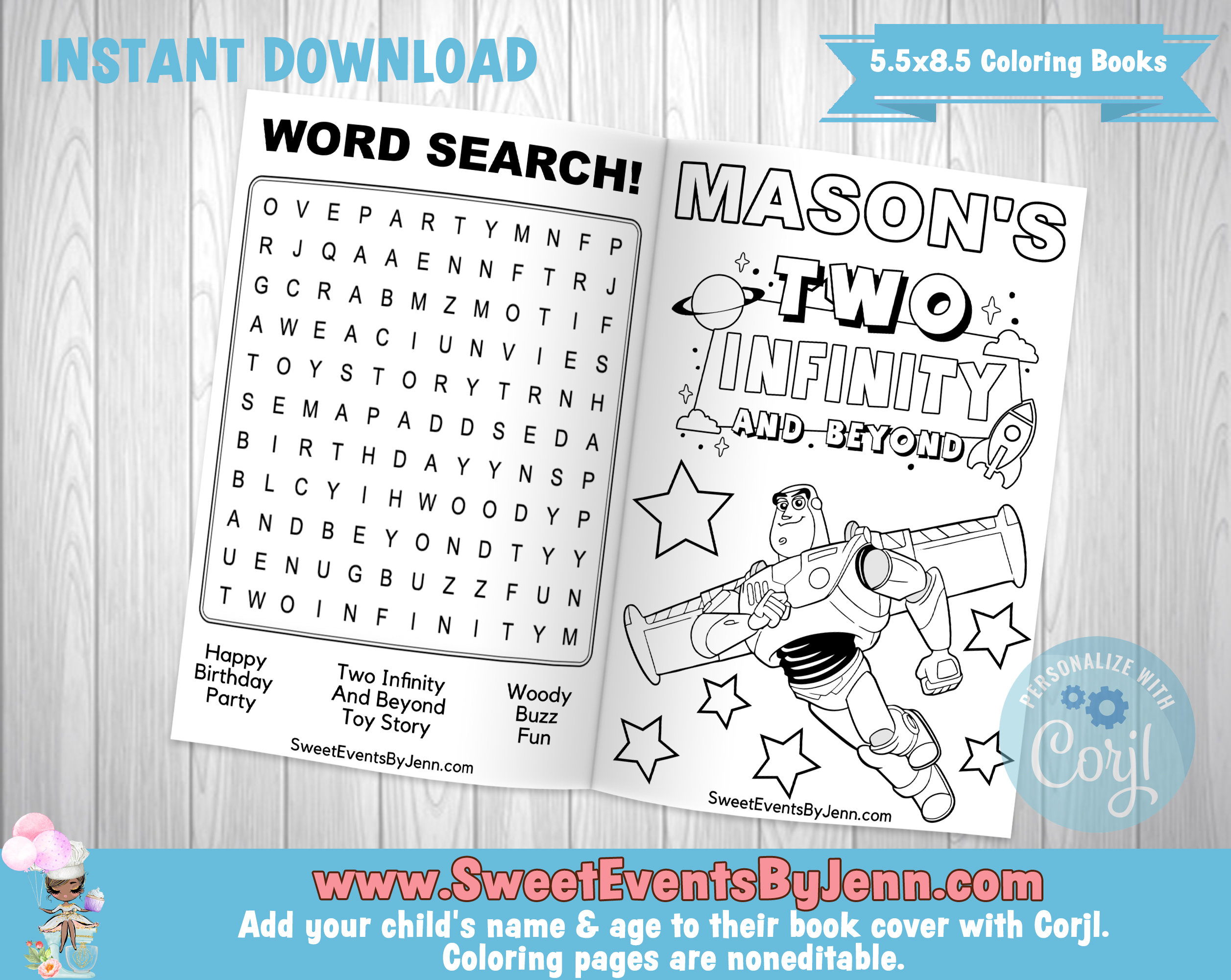 2nd Birthday Custom Coloring Book Printable Coloring Book - Etsy