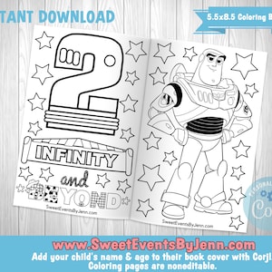 2nd Birthday Custom Coloring Book - Printable Coloring Book - Instant ...