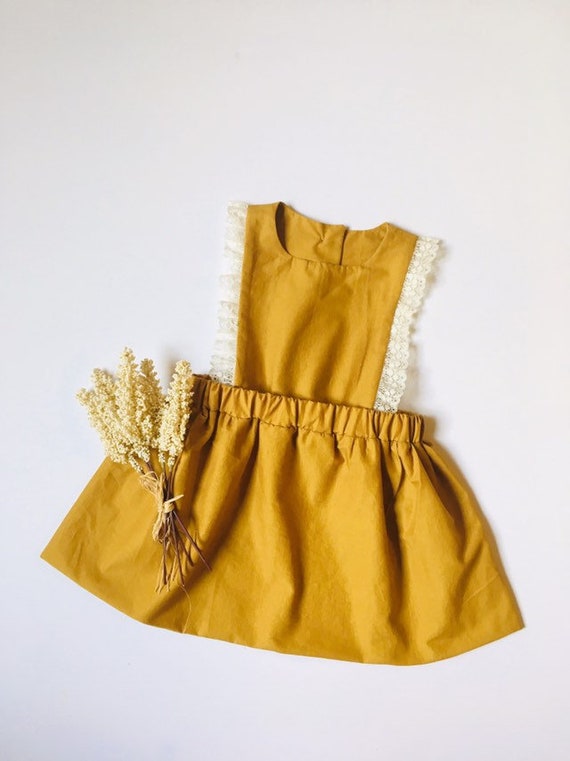 mustard pinafore dress