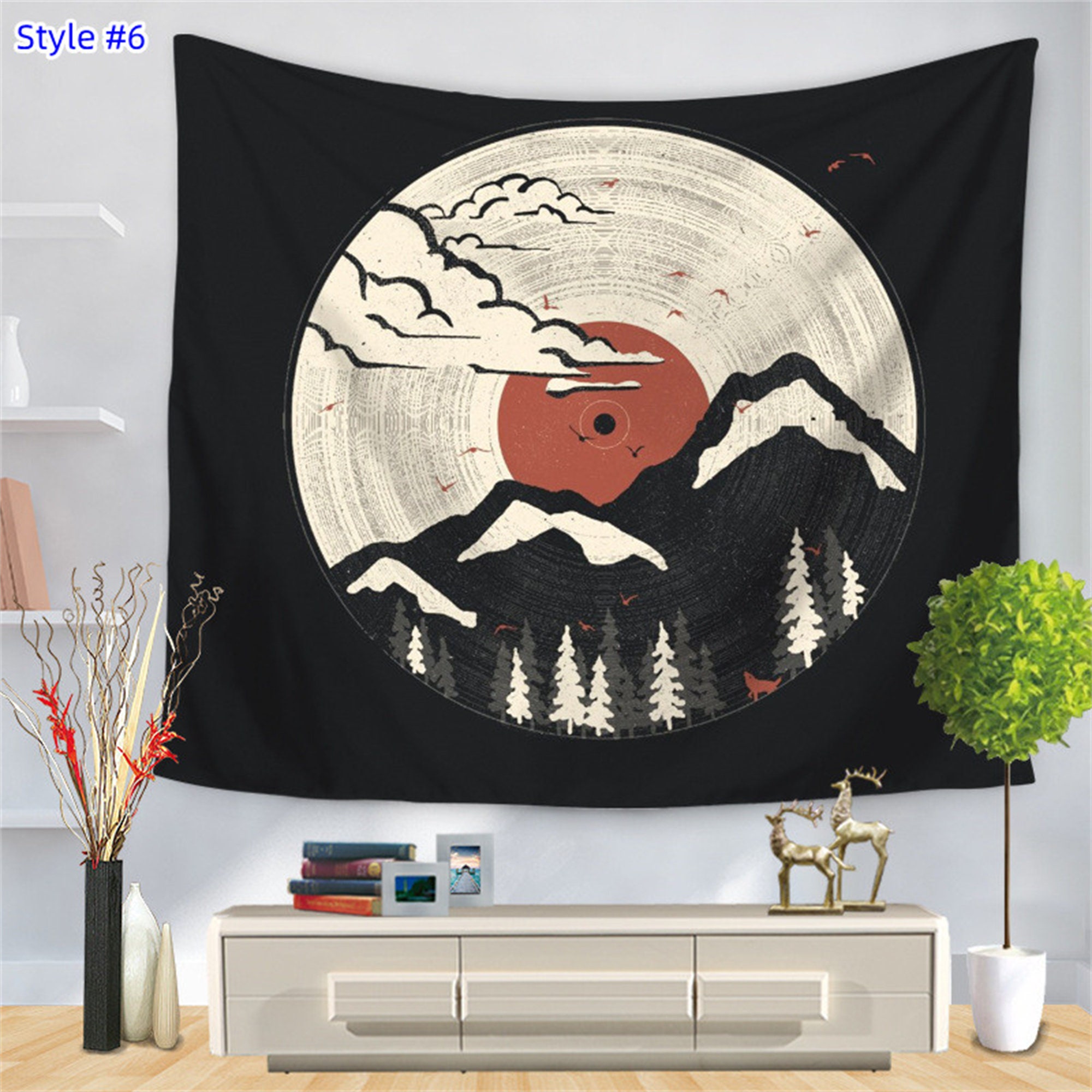 Discover Moon Tapestry Art Background Wall Decoration Tapestry for Living Room Dinnering Room