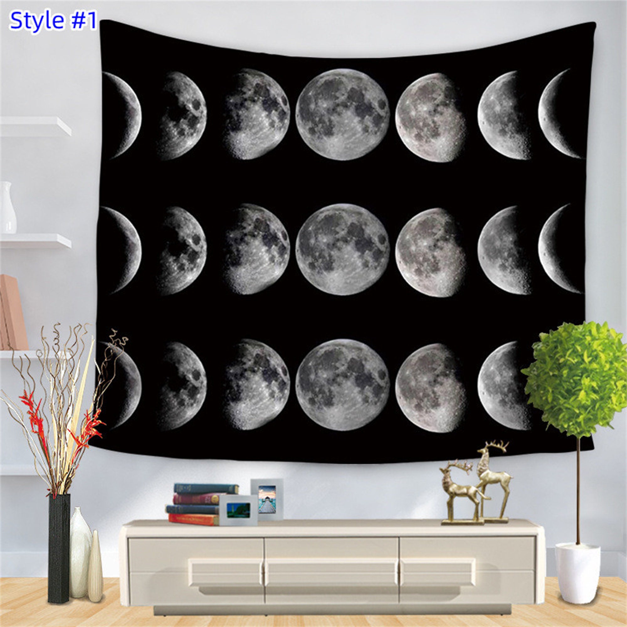 Discover Moon Tapestry Art Background Wall Decoration Tapestry for Living Room Dinnering Room