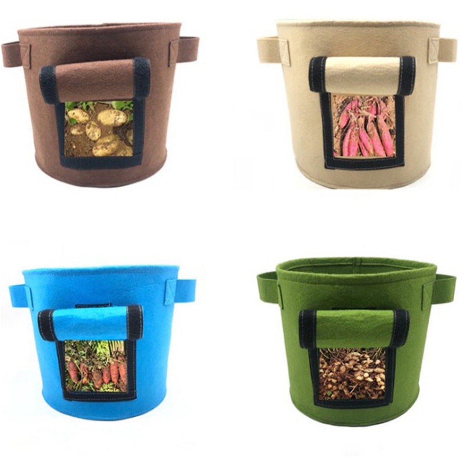 4/7/10 Gallon Fabric Grow Bags with Handles and Window Etsy