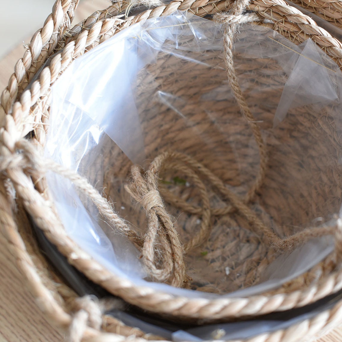 Double Straw Plant Hanger Handmade Decorative Plant Pots Etsy