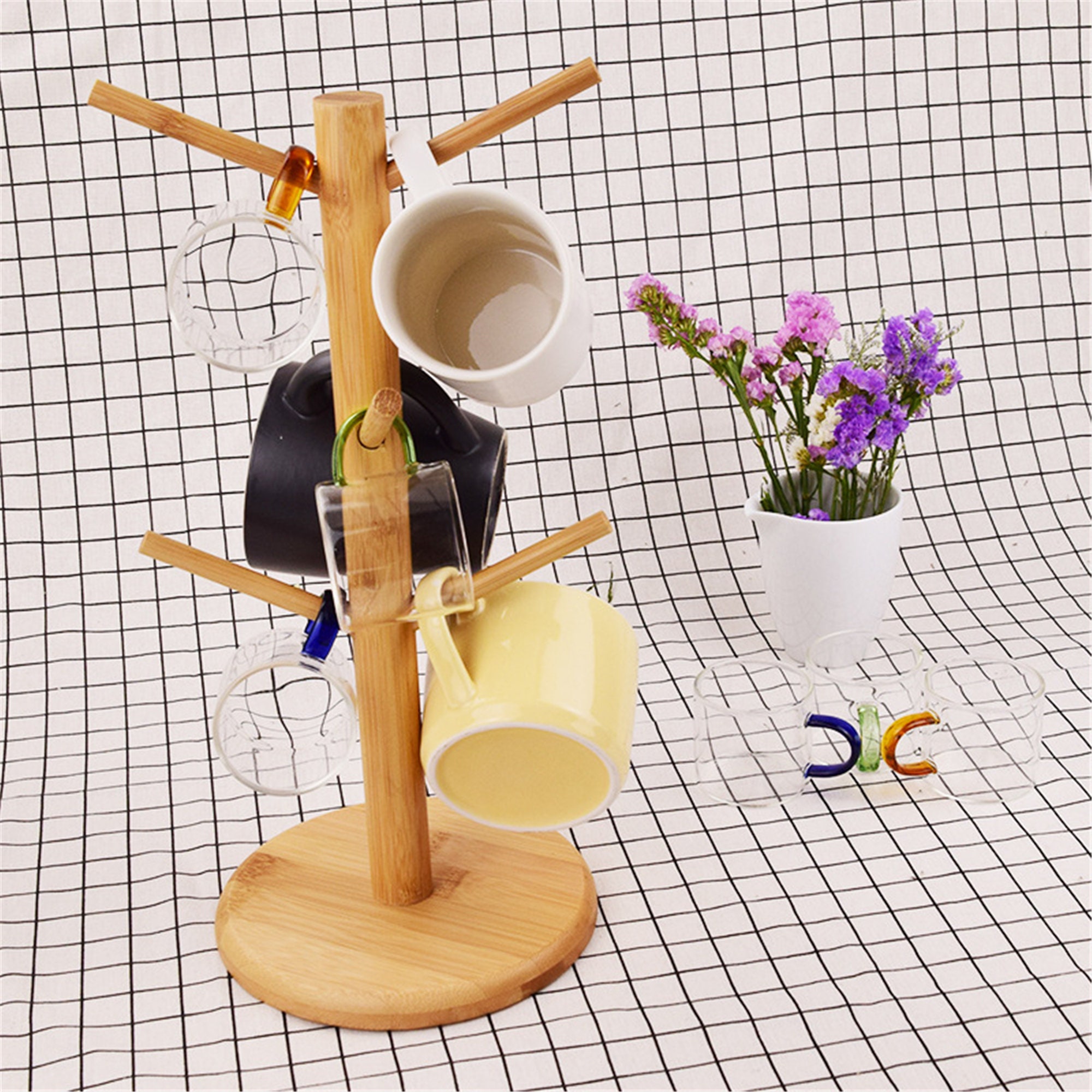 wooden mug rack