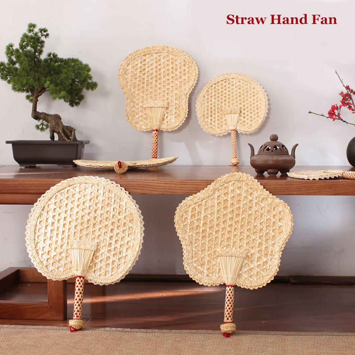 Handmade Straw Fan Chinese Ancient Hand Fan Classic Palace Etsy