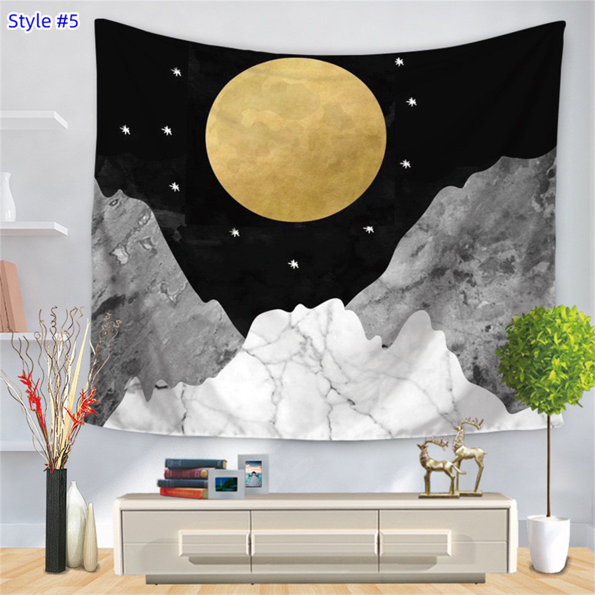 Discover Moon Tapestry Art Background Wall Decoration Tapestry for Living Room Dinnering Room