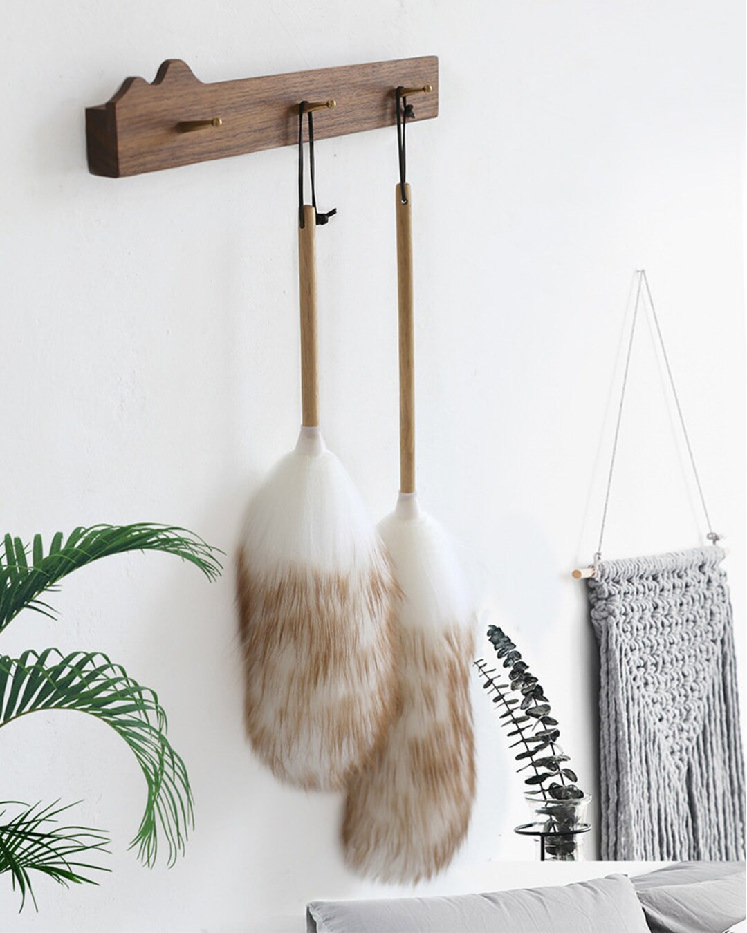 Natural Wool Feather Duster With Wooden Handle for Cleaning Etsy