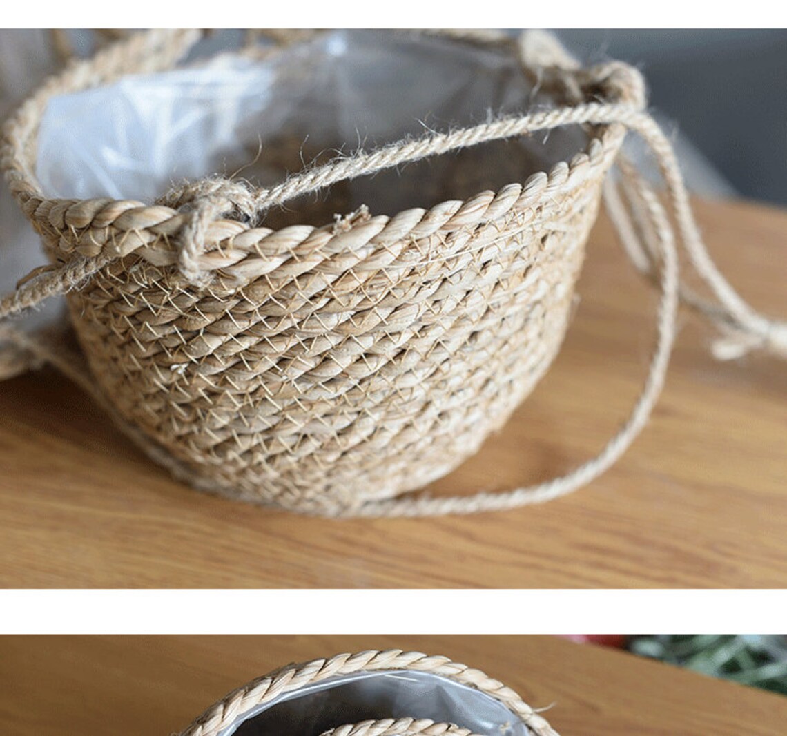 Double Straw Plant Hanger Handmade Decorative Plant Pots Etsy New Zealand