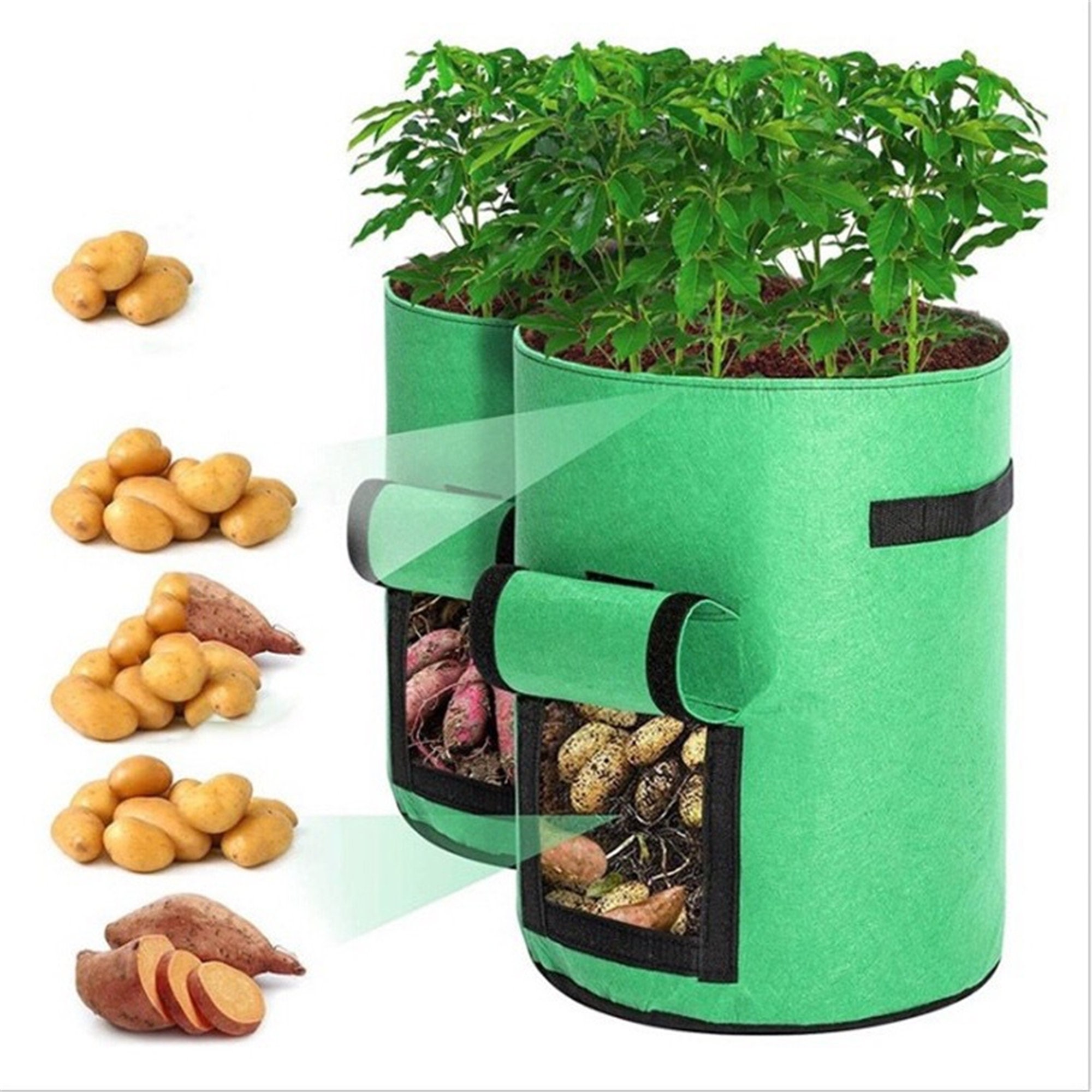 4/7/10 Gallon Fabric Grow Bags with Handles and Window Etsy